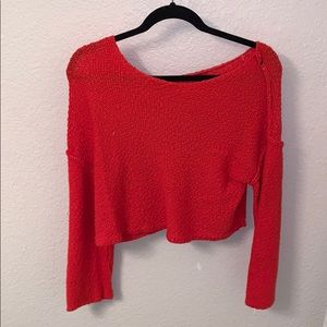 Cropped knit sweater